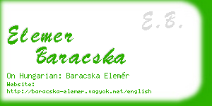 elemer baracska business card